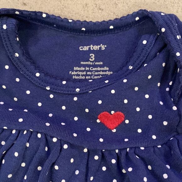 Carters blue polka dot dress 3M - Picture 3 of 4